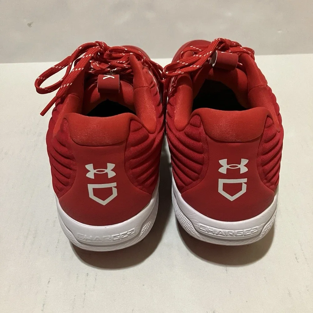 new men's 13 Under Armour UA‎ Yard Turf Baseball Shoes - 3024179-600 Red RARE